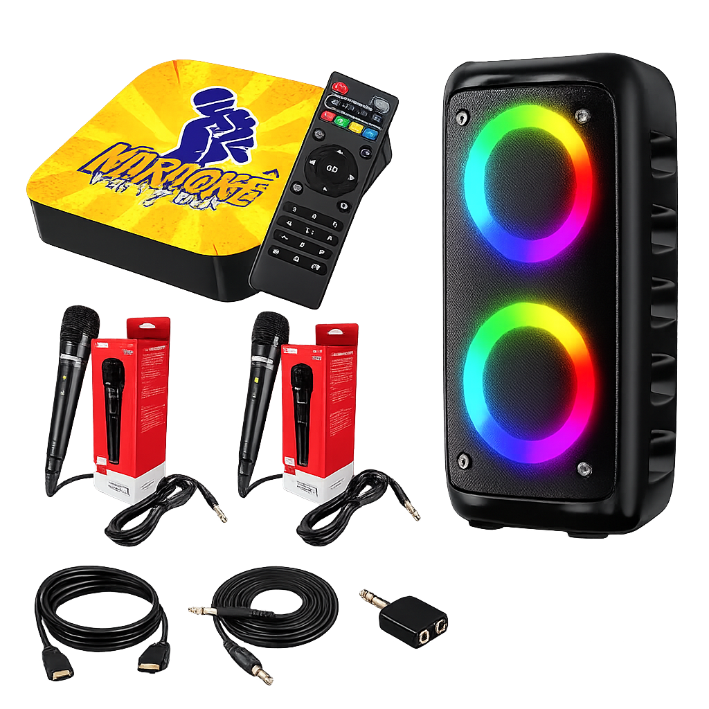 Kit Karaoke Party Box com sistema de pontuação para festas